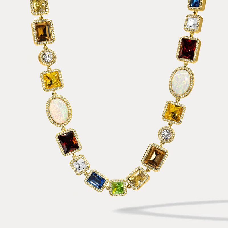 Multi-Cut Colorful Sapphires Halo Handmade Men's Necklace in Yellow Gold