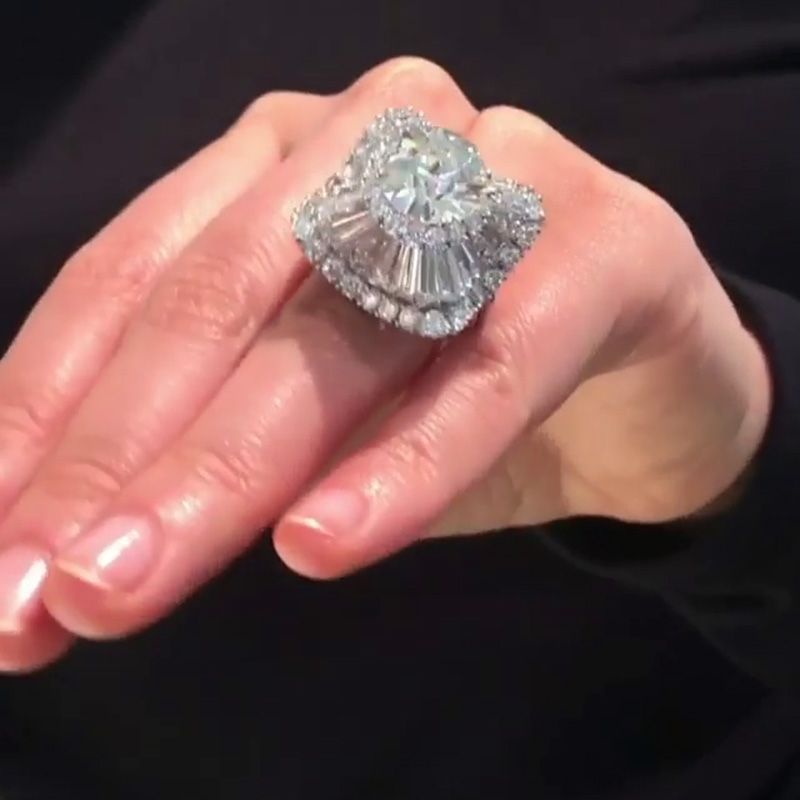 5.7ct Round Cut White Sapphire Ballerina Design Handmade Sterling Silver Ring