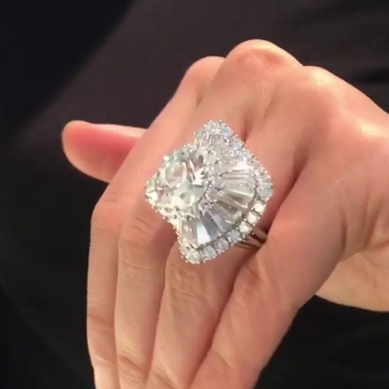 5.7ct Round Cut White Sapphire Ballerina Design Handmade Sterling Silver Ring