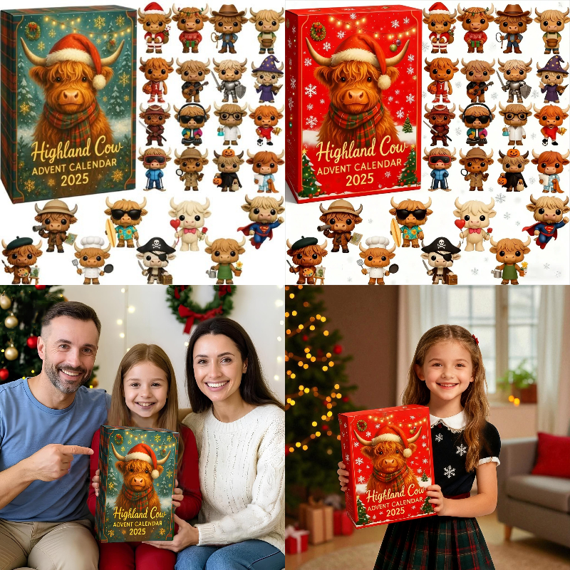 Highland Cow Advent Calendar 2025🐮🎄✨ - 3D Highland Cow Doll(24Pcs)