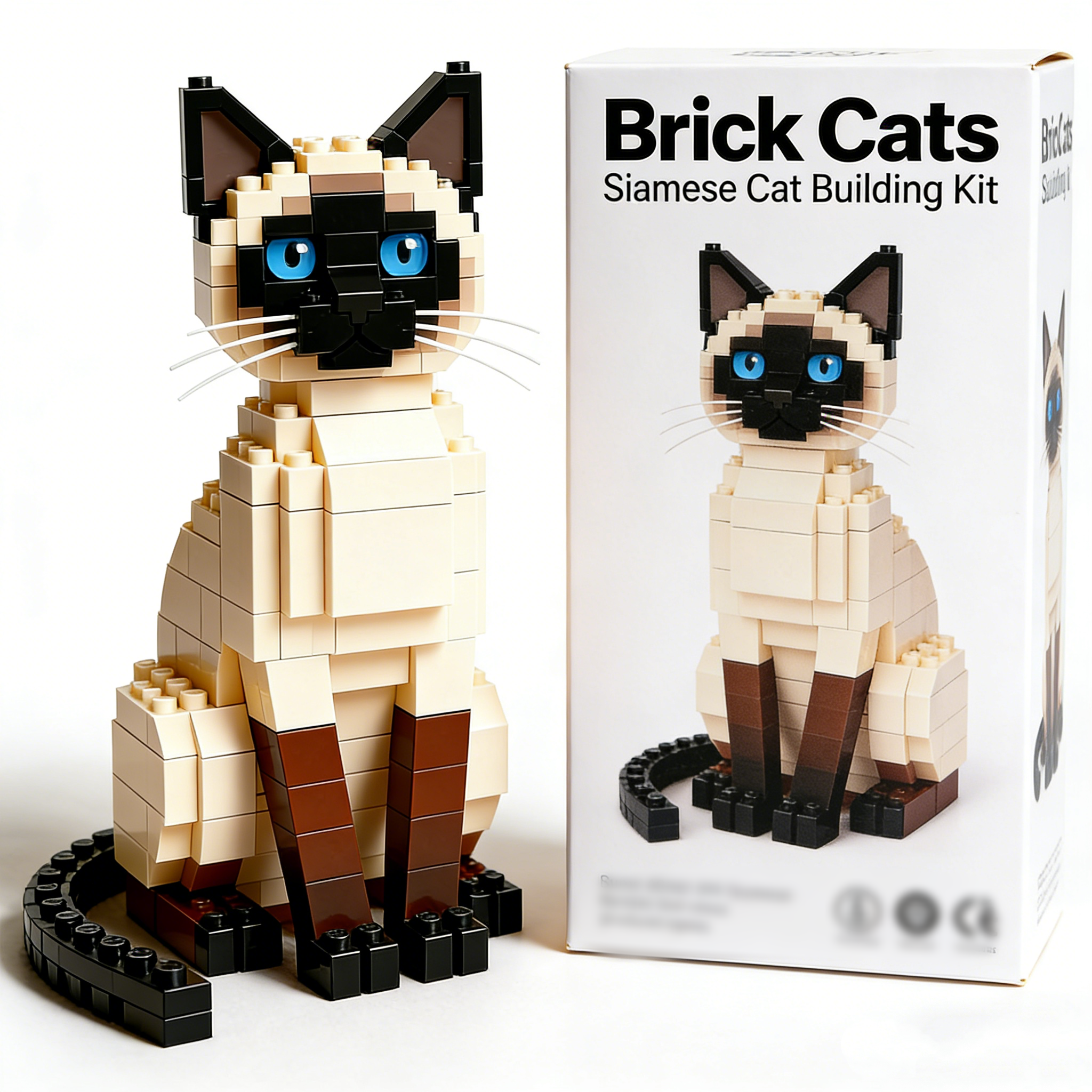 Brick Cats – Siamese Cat Building Kit – MapMags