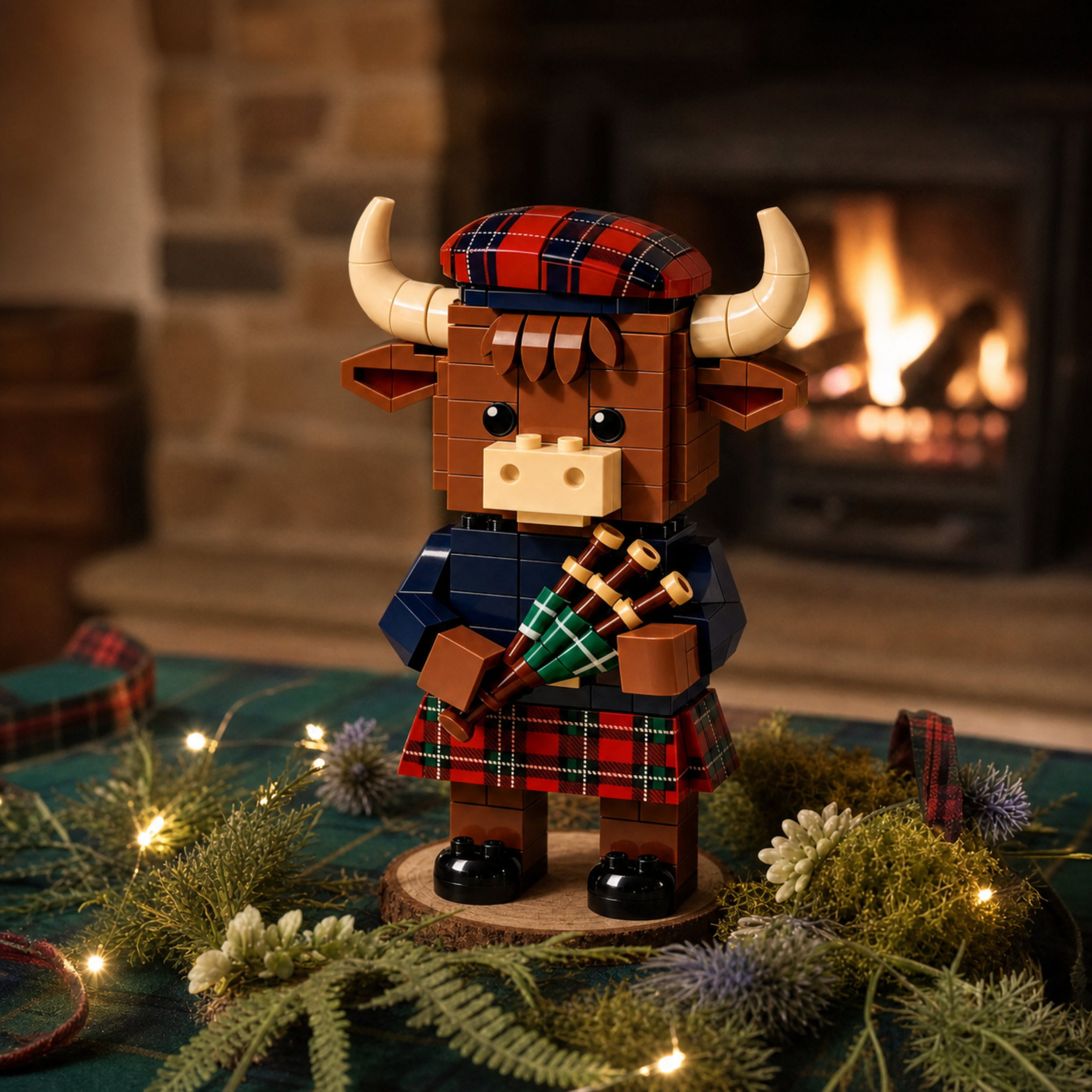 2026 Limited Edition--Scottish Highland Cow Bagpiper Brick Set