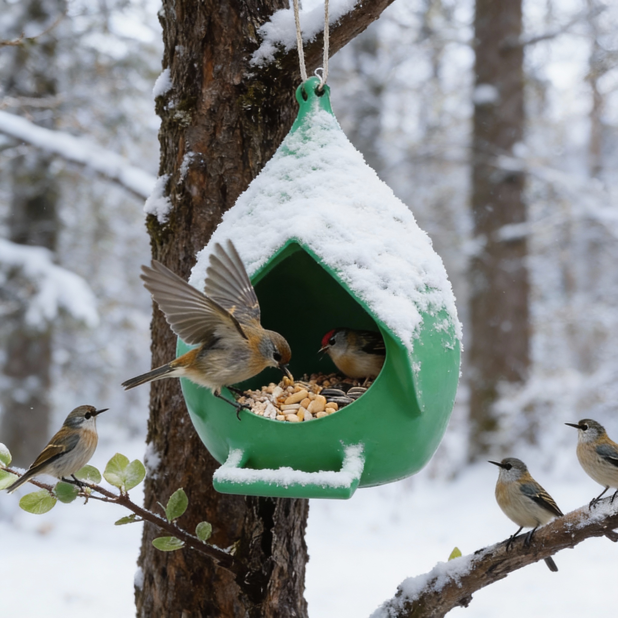 Winter Hanging Bird Feeder & Bird Nesting House