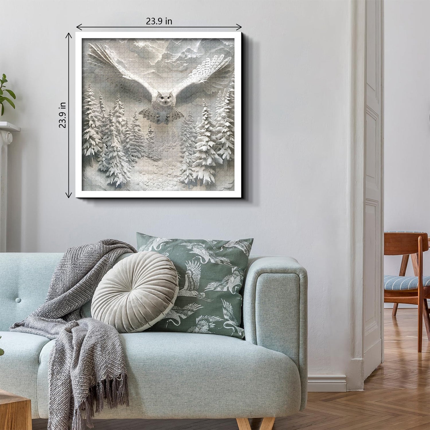 Owl In Snow Jigsaw Puzzle 1000 Pieces