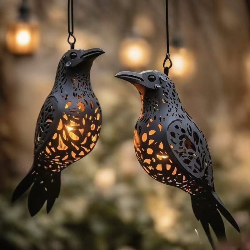 Gothic Raven Hanging Lantern – Outdoor & Indoor Halloween Décor