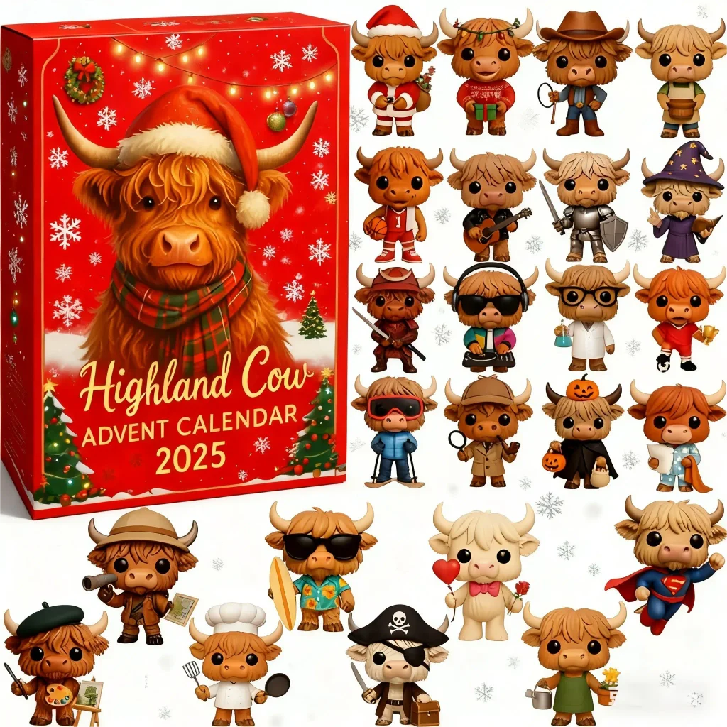 Highland Cow Advent Calendar 2025🐮🎄✨ - 3D Highland Cow Doll(24Pcs)