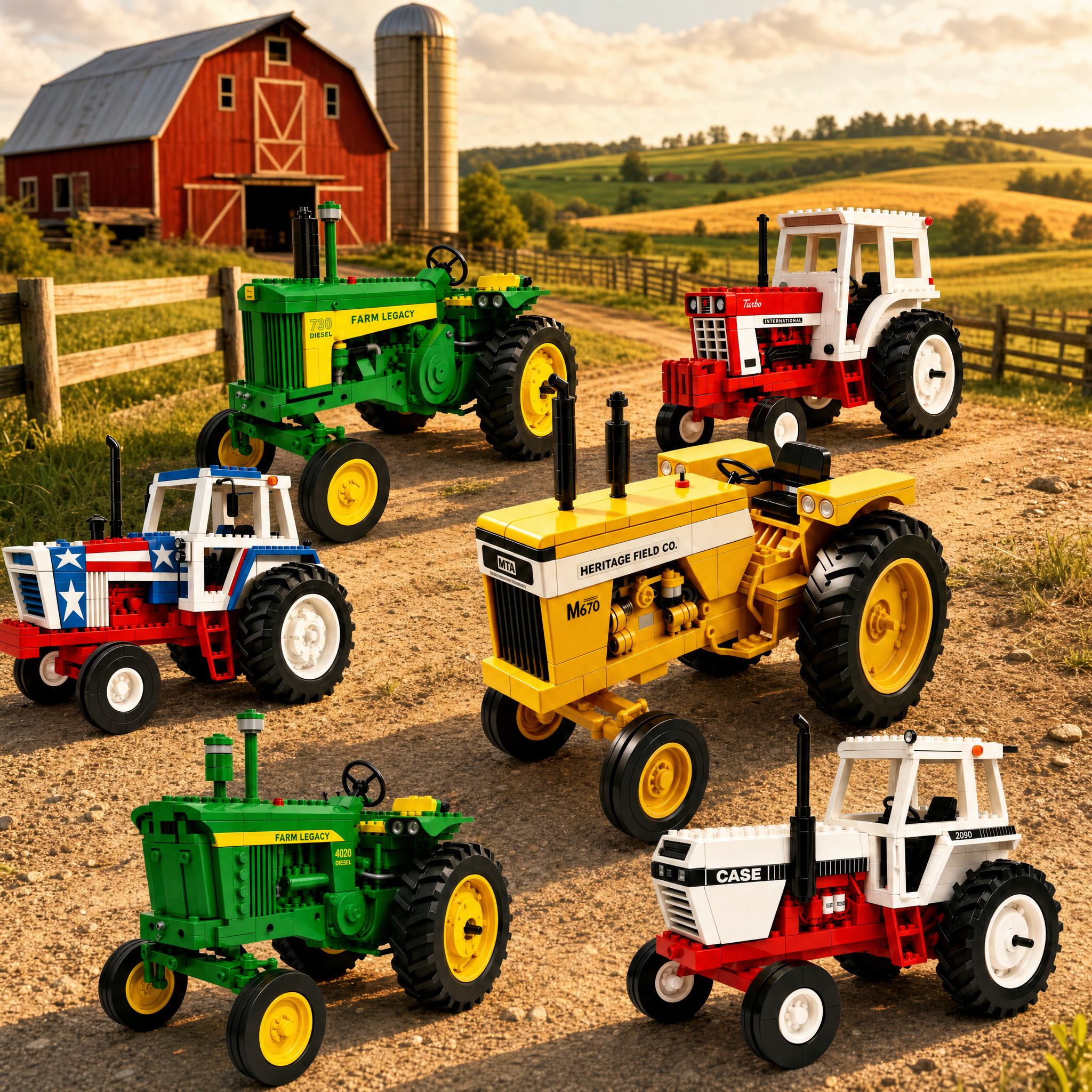 Farm Tractor Collection Building Set