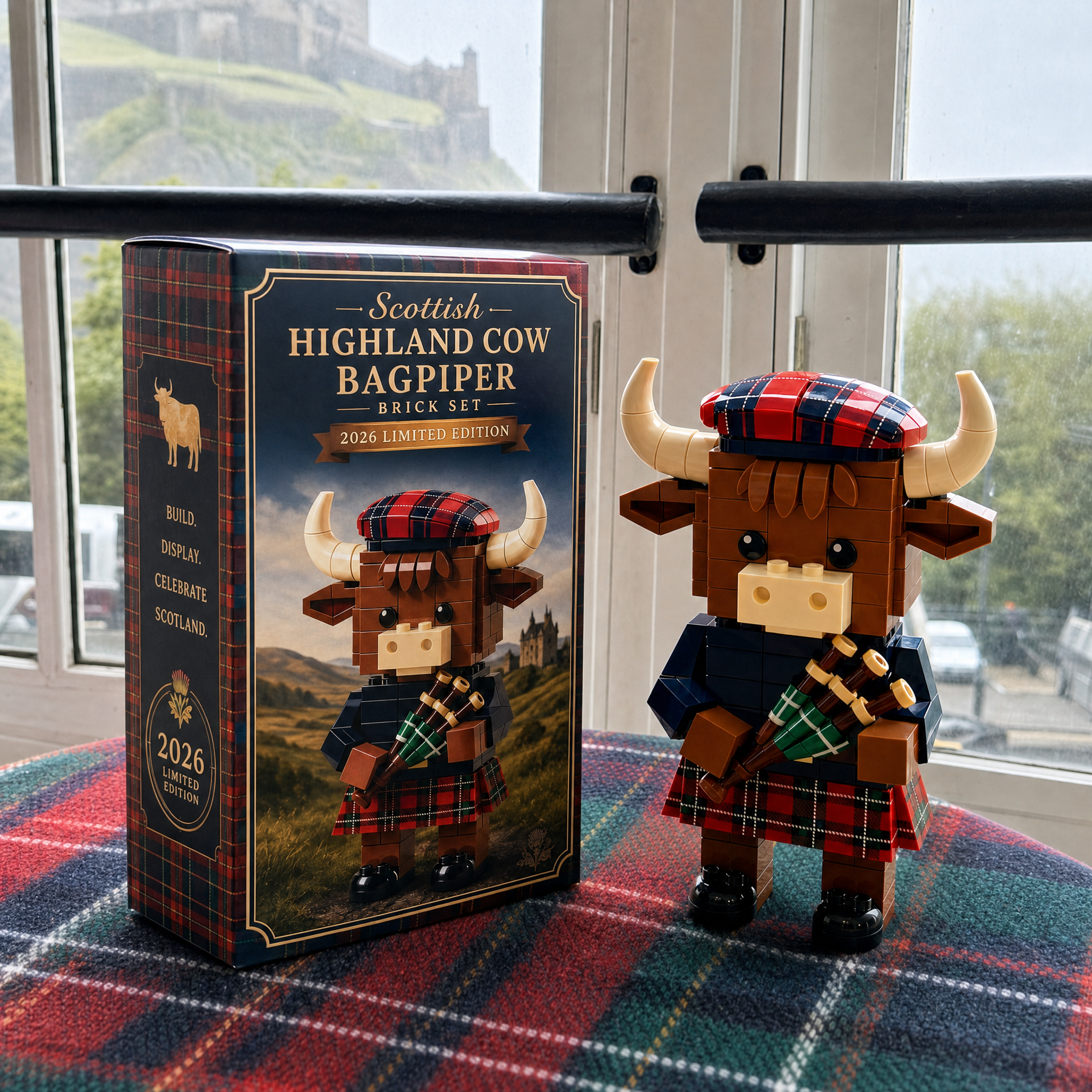 2026 Limited Edition--Scottish Highland Cow Bagpiper Brick Set