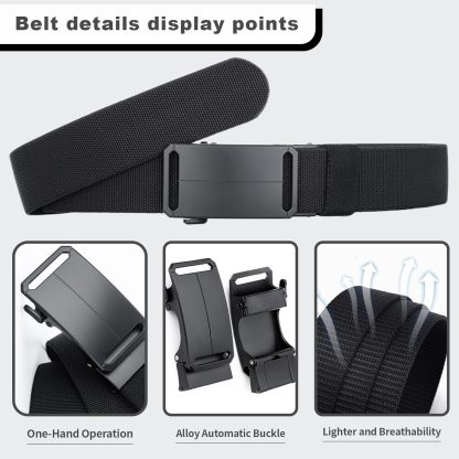 Stretch-Fit Tactical Belt – Ultra-Light Ratchet Web Belt for Outdoor, Work & EDC