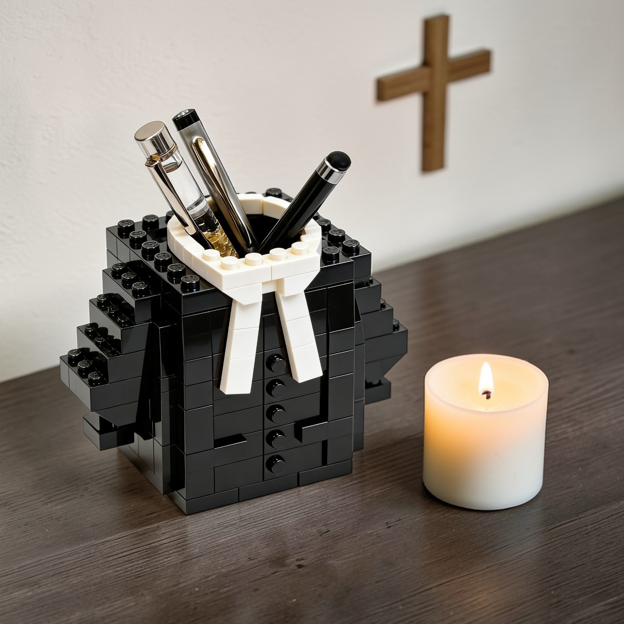 🕯️Black & White Nun Themed Building Block