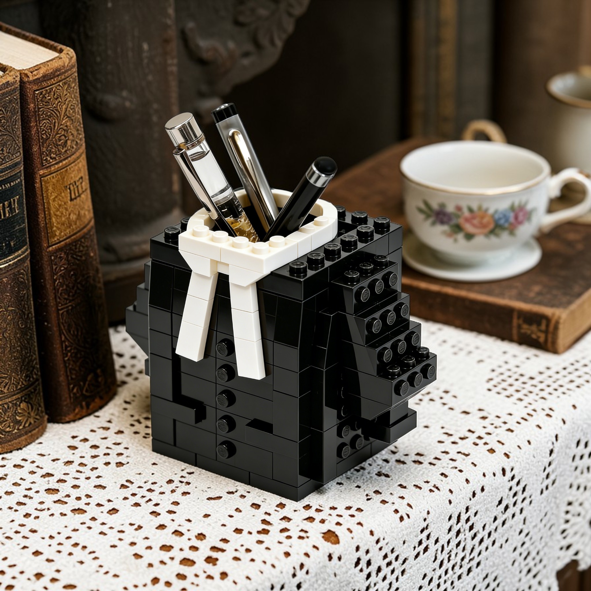 🕯️Black & White Nun Themed Building Block