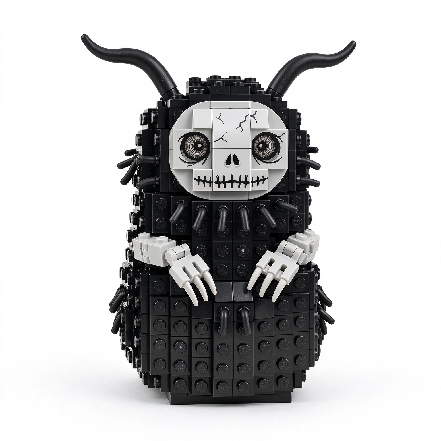 Cursed Horned Skull Building Block Set 💀🖤