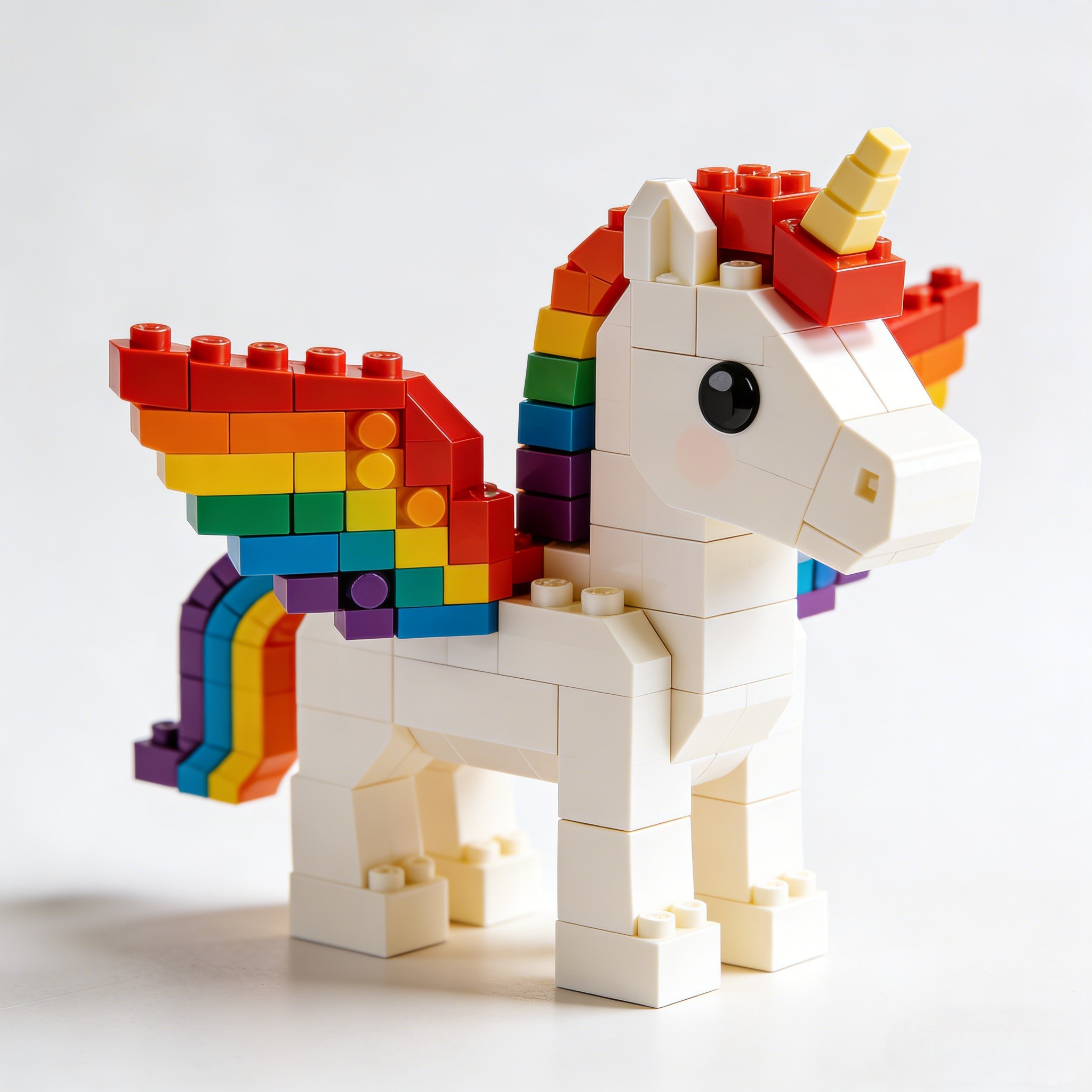 🦄🌈Rainbow Heart Unicorn Building Block set