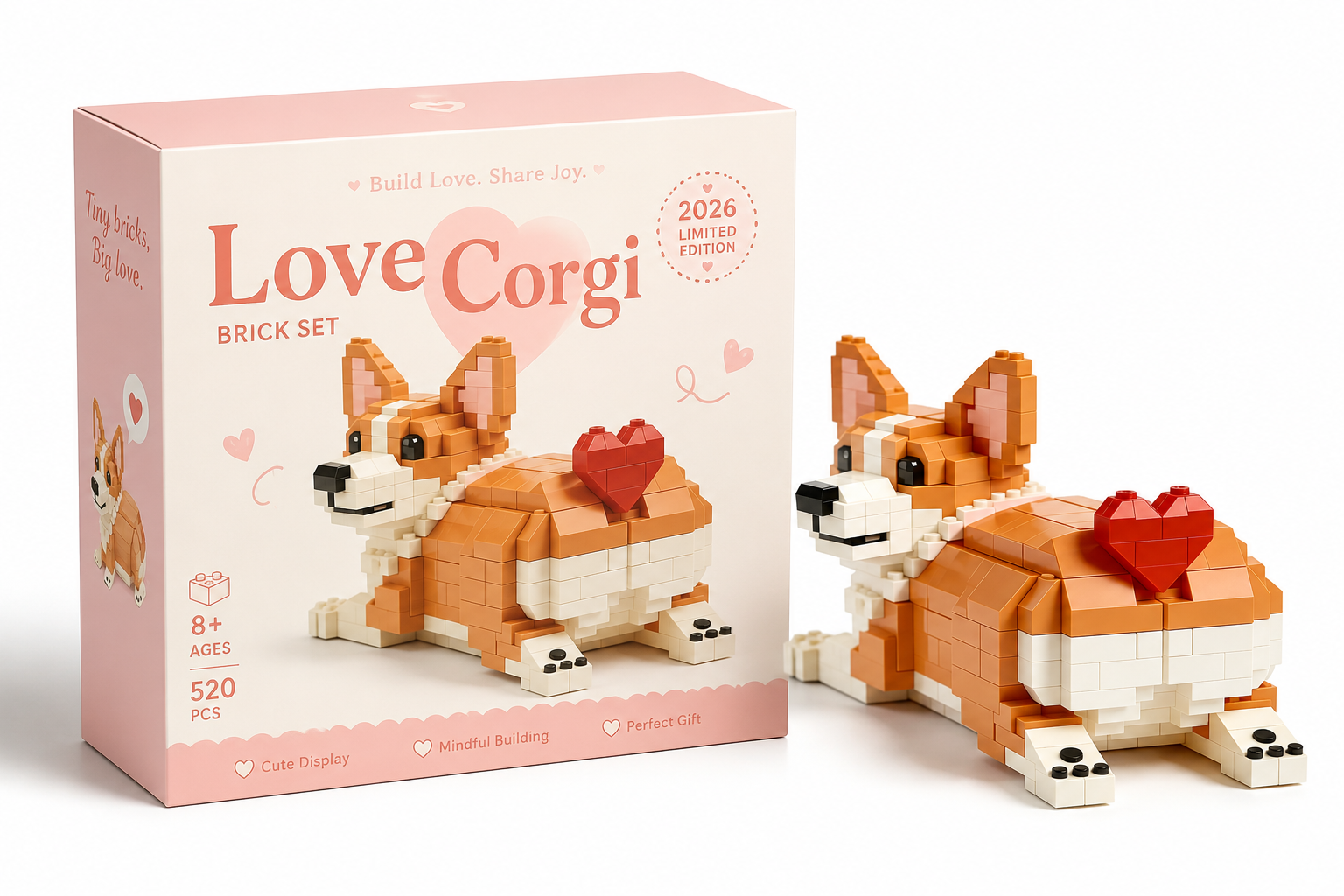 🐶Love Corgi Brick Set – Collector’s Build for Corgi Lovers
