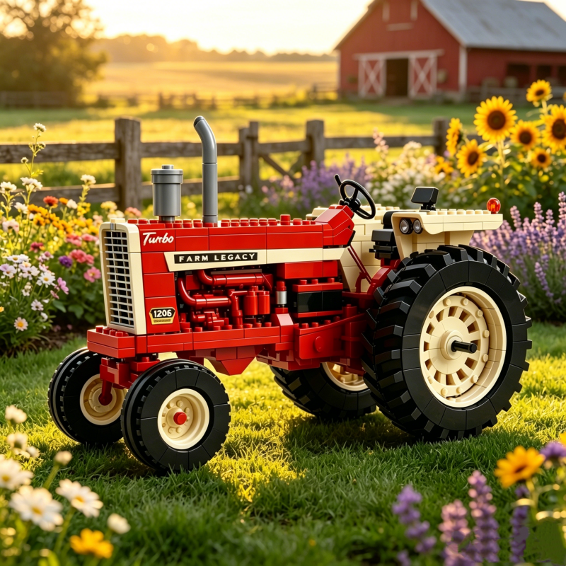 🚜Vintage Farm Tractor Brick Set – Farm Heritage Collector Edition🌾Build a Piece of American Farm Legacy