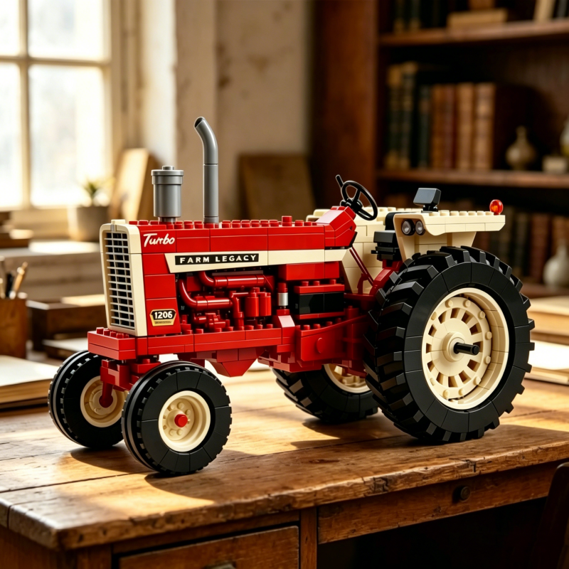 🚜Vintage Farm Tractor Brick Set – Farm Heritage Collector Edition🌾Build a Piece of American Farm Legacy