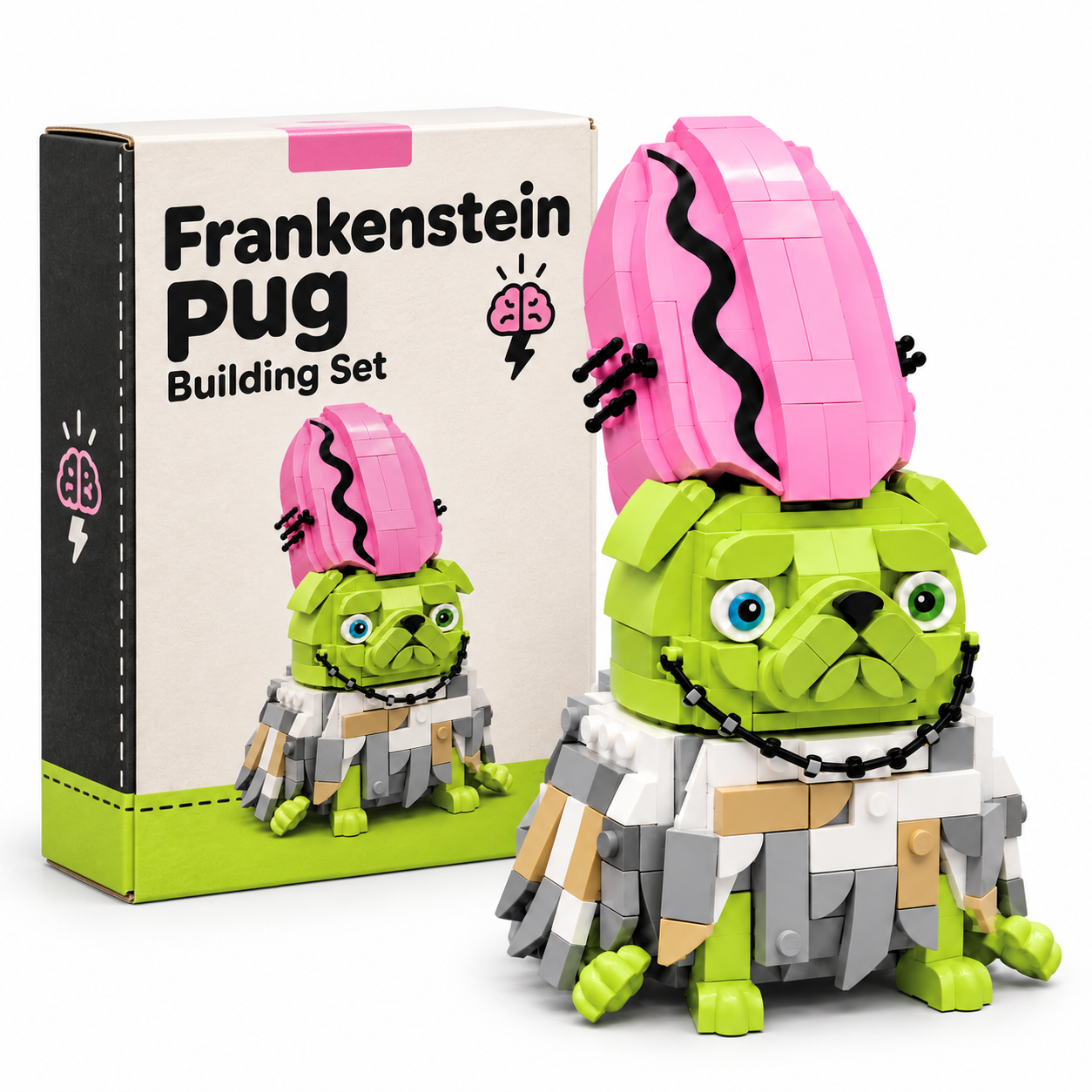 Frankenstein Pug Building Set 🧠🐶