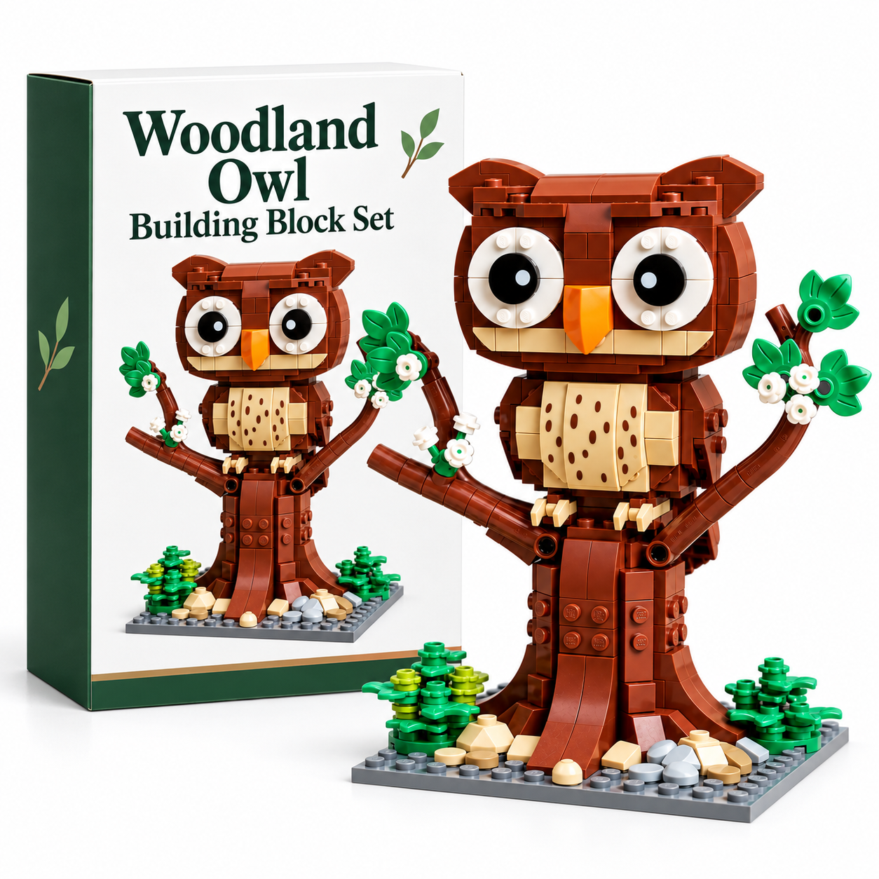 Woodland Owl Building Block Set 🦉🌿