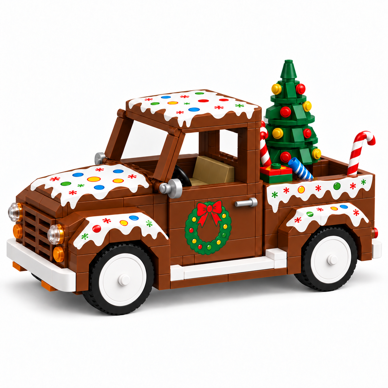 Gingerbread Christmas Truck Building Block Set 🎄🍬
