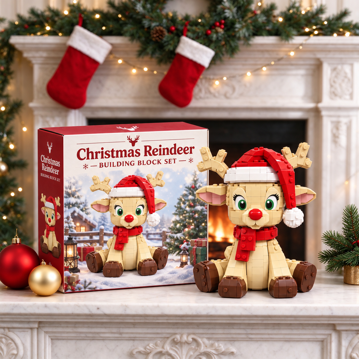 Christmas Reindeer Building Block Set 🦌🎅