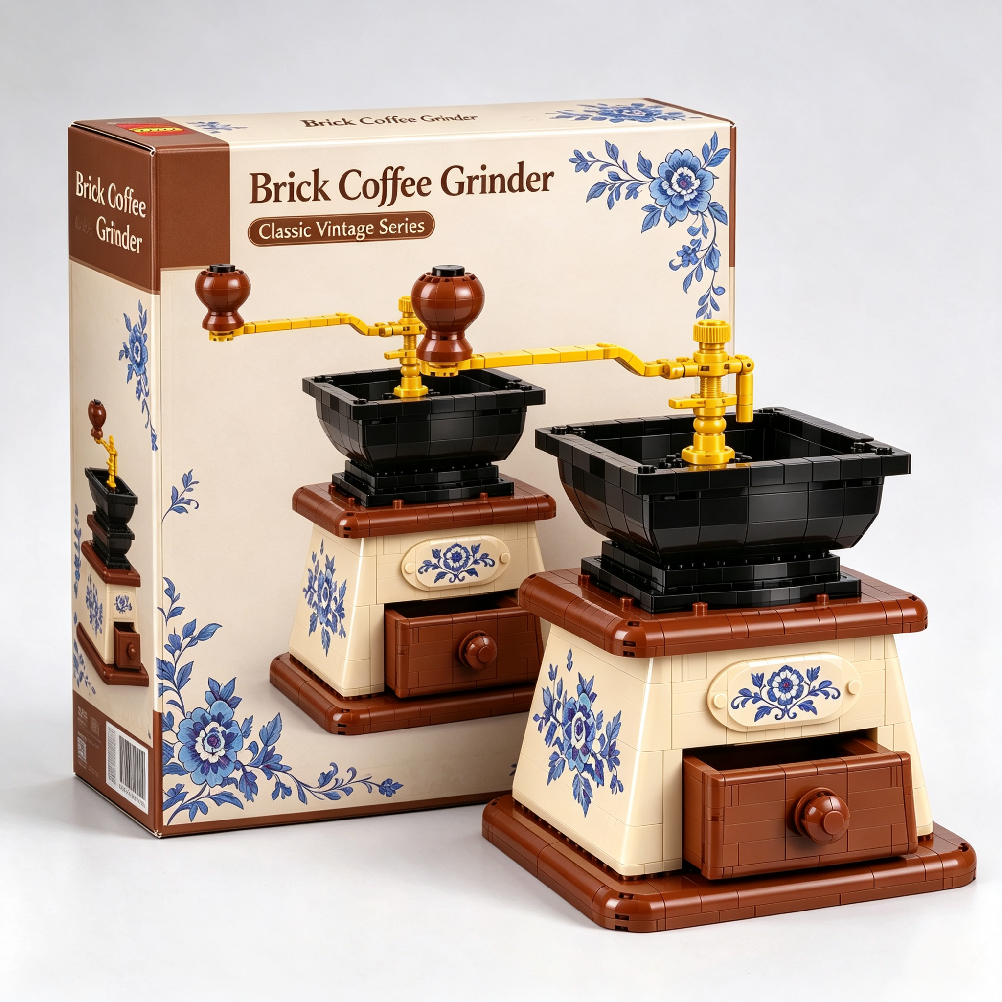 ☕ Vintage Brick Coffee Grinder Building Set