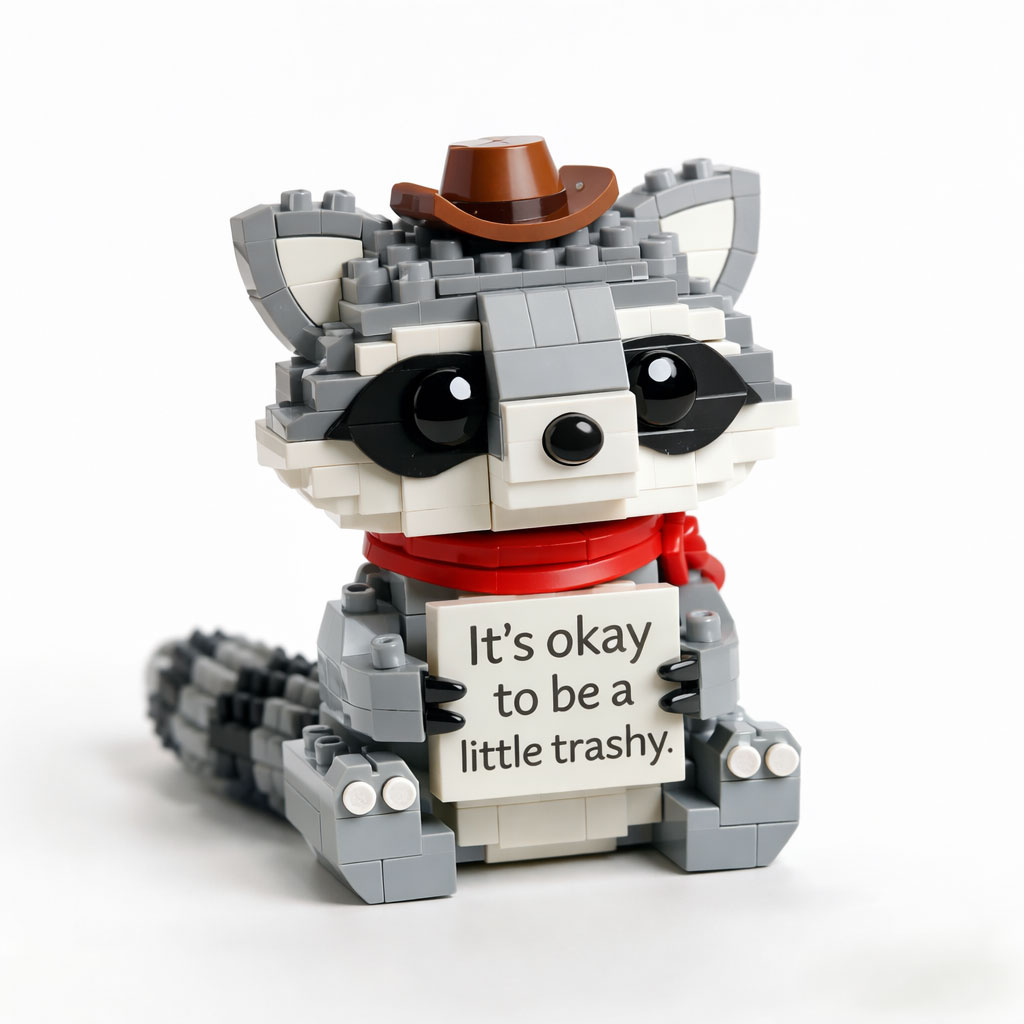 🦝💖Emotional Support Raccoon Brick Buddy