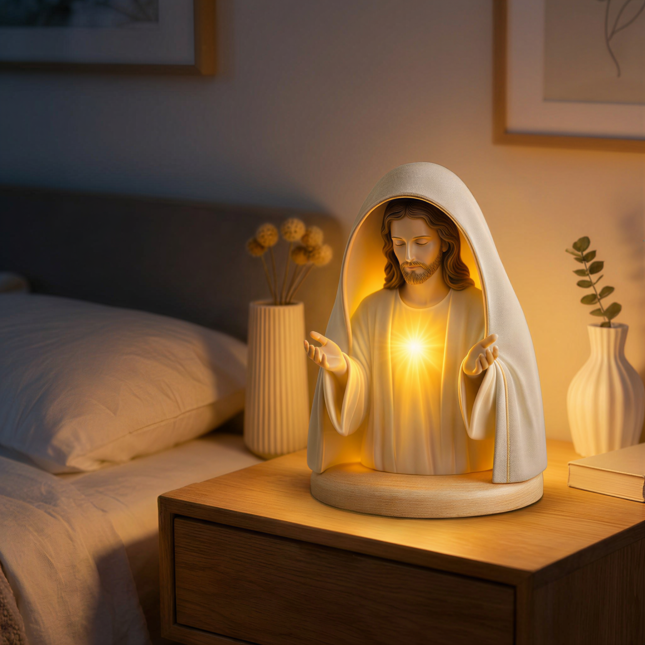 Handmade Resin Jesus Blessing Night Light✨– A Gentle Glow of Faith & Protection(𝐋𝐮𝐜𝐚𝐬 𝐇𝐚𝐥𝐞 𝐇𝐚𝐧𝐝𝐦𝐚𝐝𝐞®)