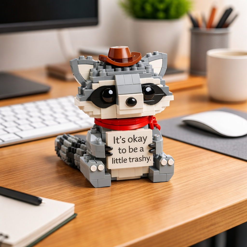 🦝💖Emotional Support Raccoon Brick Buddy