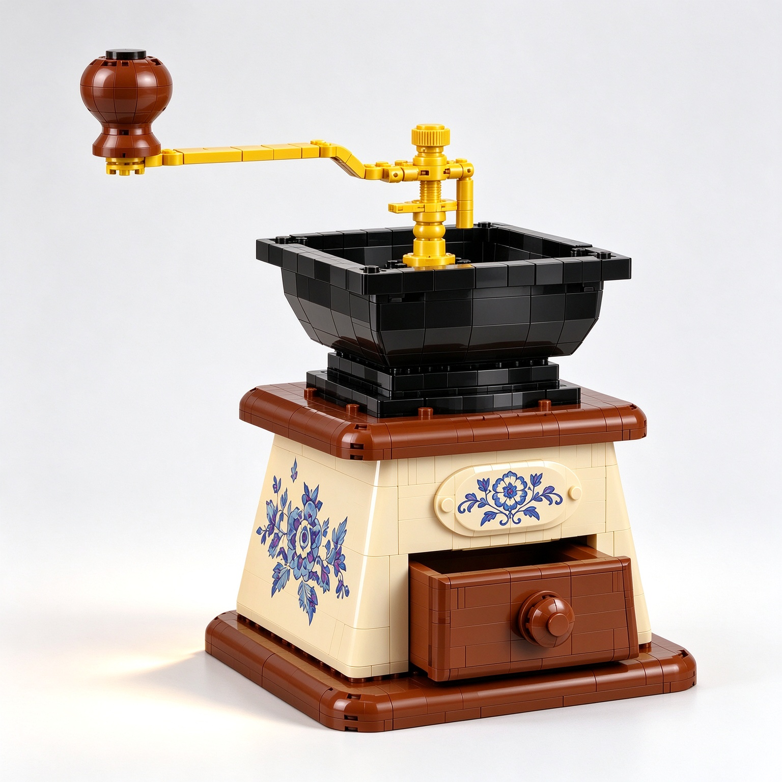 ☕ Vintage Brick Coffee Grinder Building Set