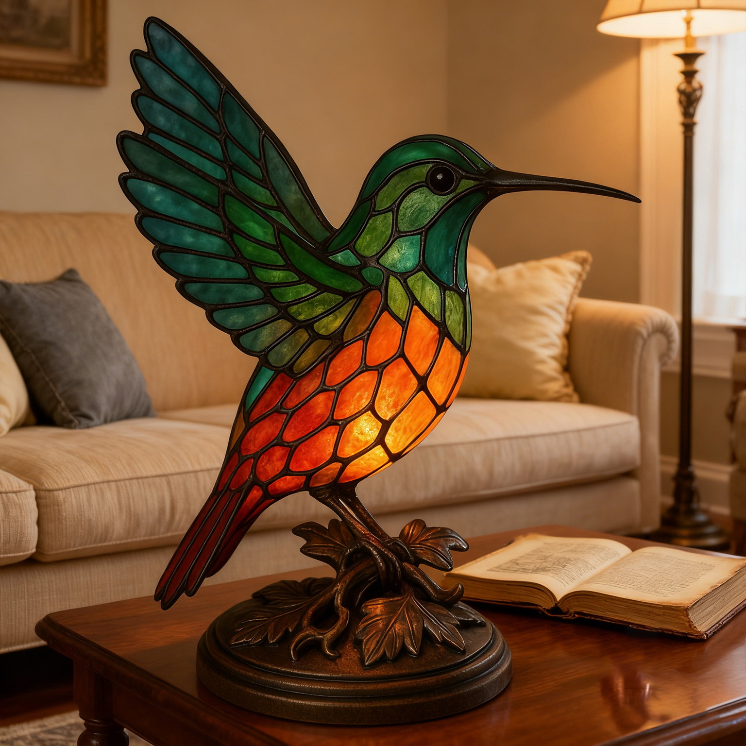 💚Handcrafted Hummingbird Memorial Lamp✨(𝐋𝐮𝐜𝐚𝐬 𝐇𝐚𝐥𝐞 𝐇𝐚𝐧𝐝𝐦𝐚𝐝𝐞®)