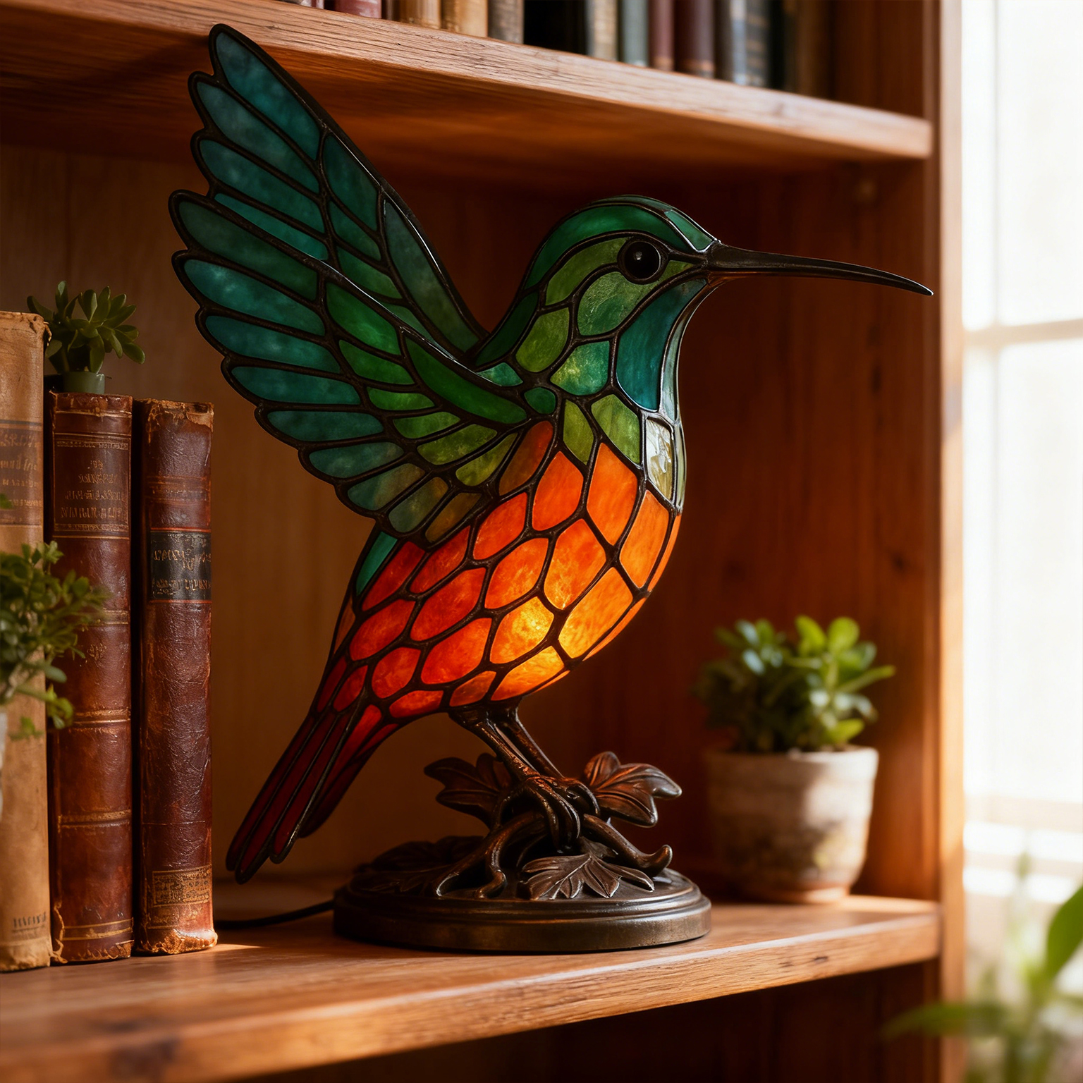 💚Handcrafted Hummingbird Memorial Lamp✨(𝐋𝐮𝐜𝐚𝐬 𝐇𝐚𝐥𝐞 𝐇𝐚𝐧𝐝𝐦𝐚𝐝𝐞®)