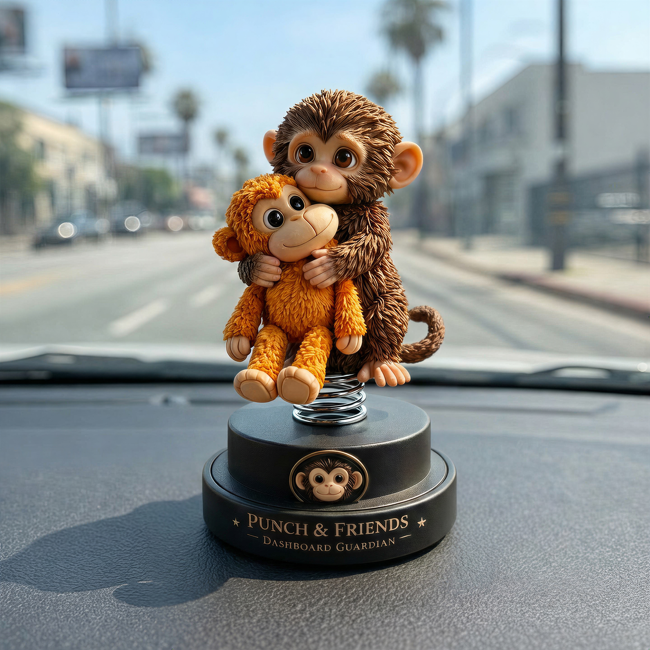 🔥Last Day 50% OFF - 🐒Punch & Friends: Little Monkey Dashboard Guardian💕🎁Emotional Gift for Animal Lovers, Family, Friends, Loved Ones