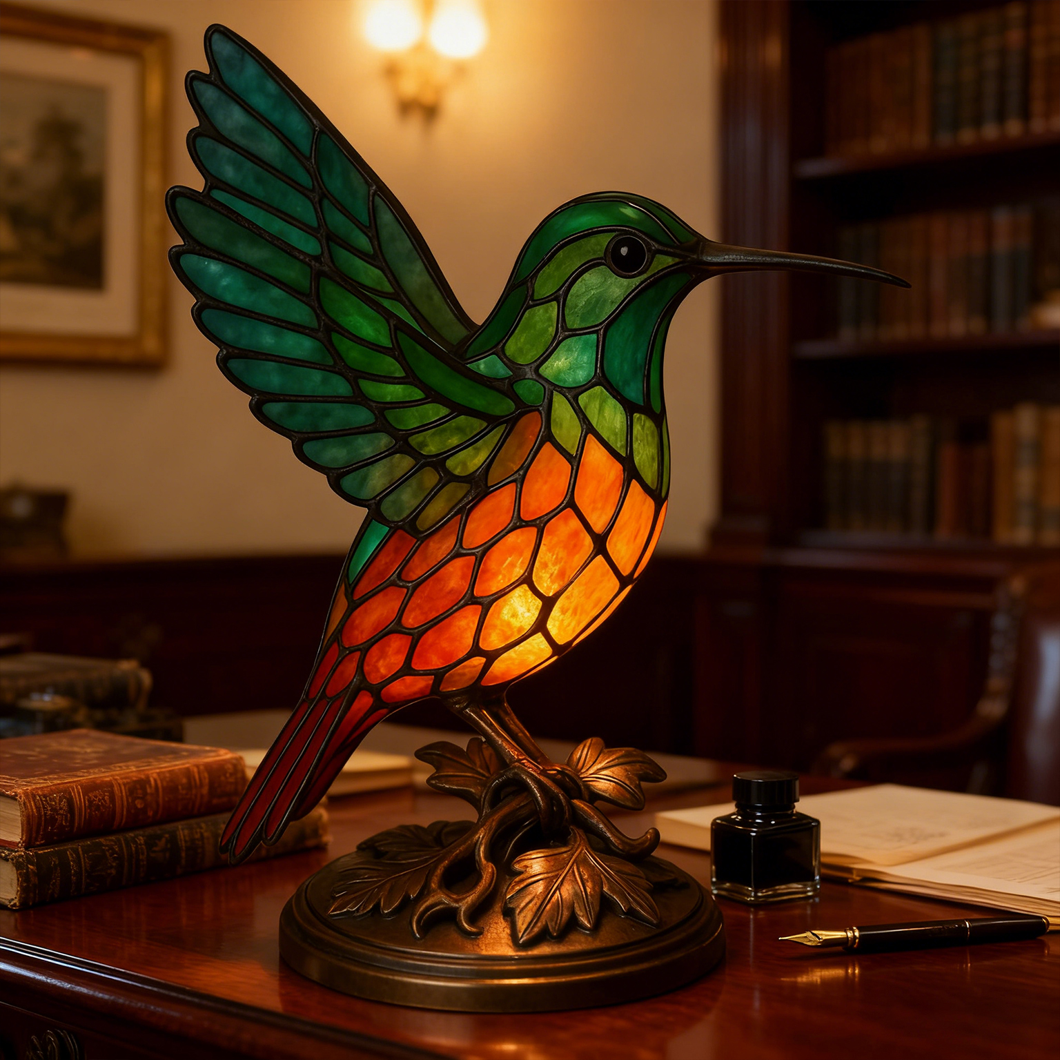 💚Handcrafted Hummingbird Memorial Lamp✨(𝐋𝐮𝐜𝐚𝐬 𝐇𝐚𝐥𝐞 𝐇𝐚𝐧𝐝𝐦𝐚𝐝𝐞®)