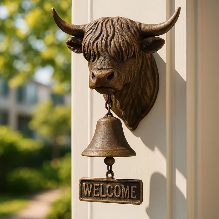 ❤️Mother's Day 49% OFF - Handmade Highland Cow Welcome Bell