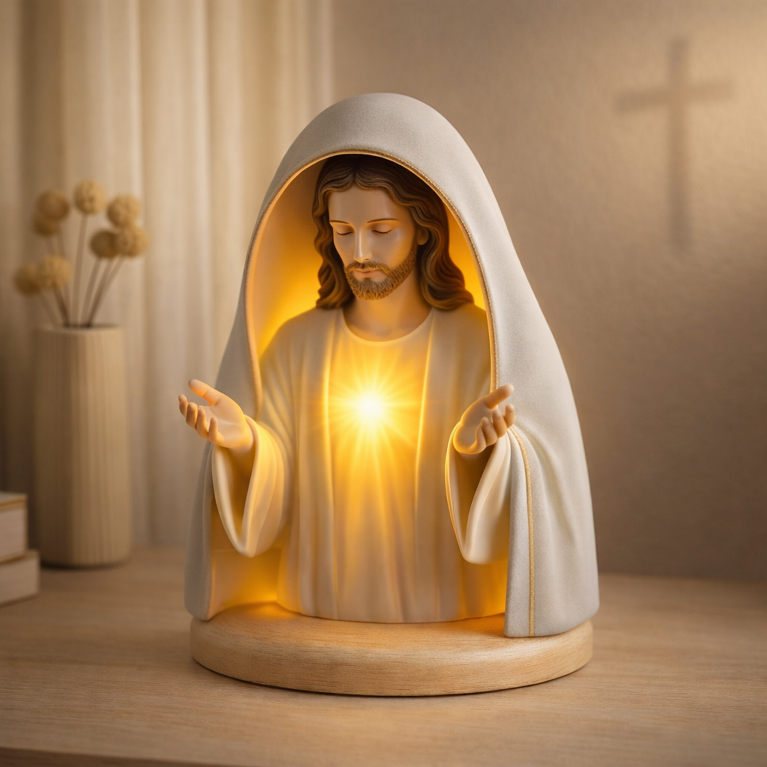 Handmade Resin Jesus Blessing Night Light✨– A Gentle Glow of Faith & Protection(𝐋𝐮𝐜𝐚𝐬 𝐇𝐚𝐥𝐞 𝐇𝐚𝐧𝐝𝐦𝐚𝐝𝐞®)