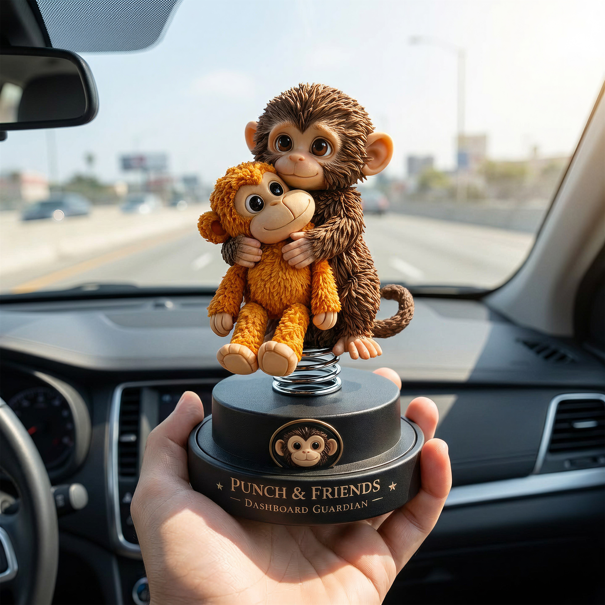 🔥Last Day 50% OFF - 🐒Punch & Friends: Little Monkey Dashboard Guardian💕🎁Emotional Gift for Animal Lovers, Family, Friends, Loved Ones