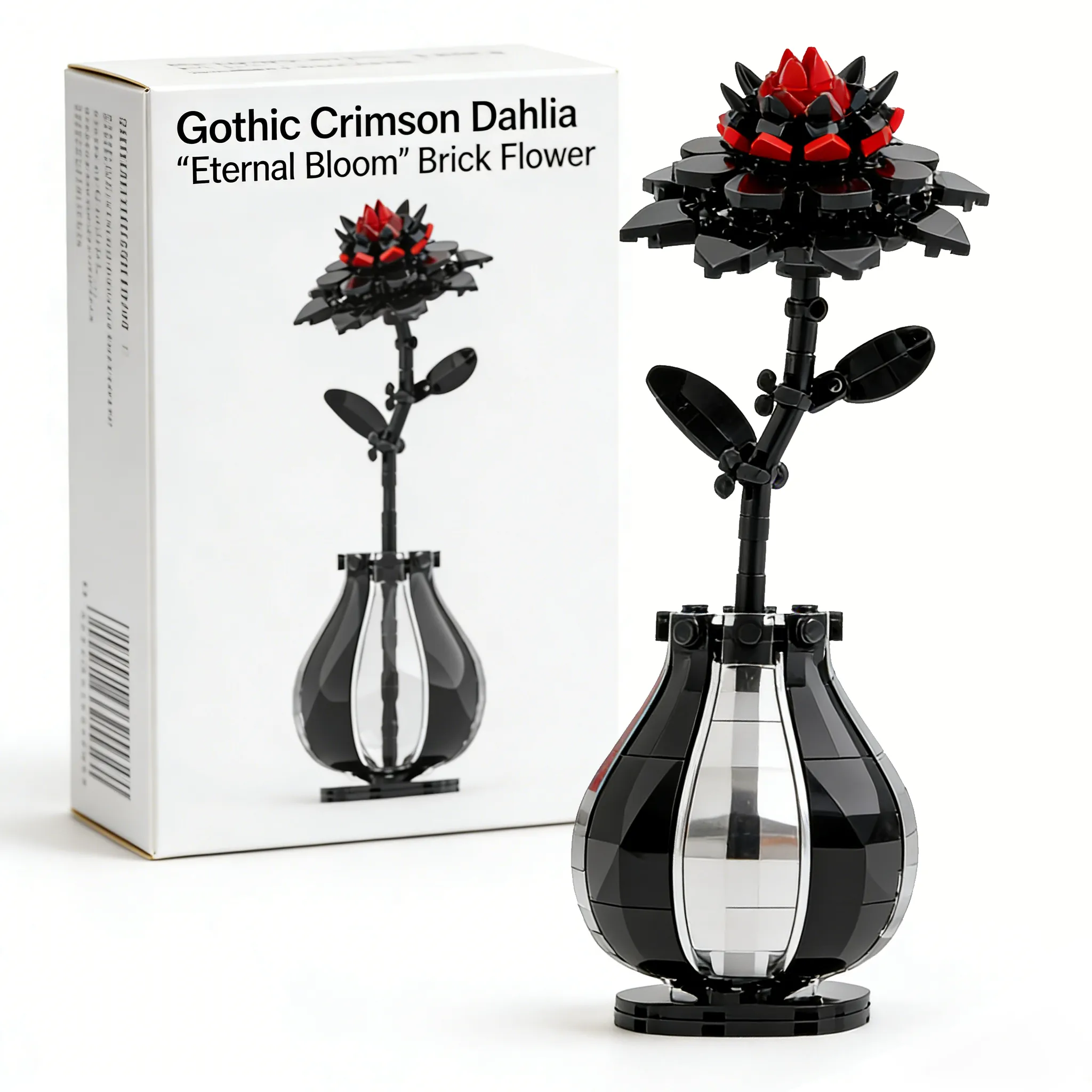 🖤🌹 Gothic Black Rose – Eternal Lover Brick Flower