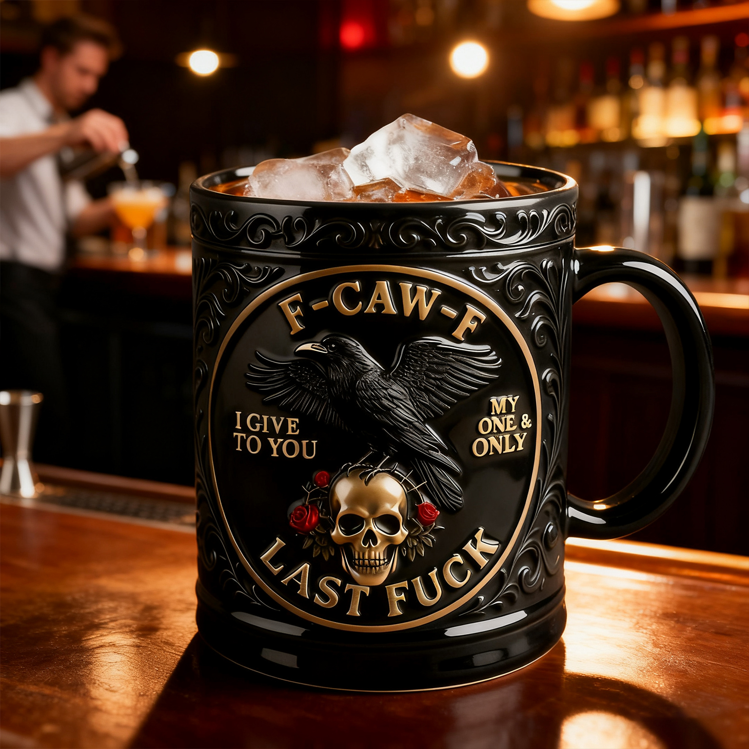 🖤“My One & Only Last F***” Black & Gold Raven Mug(𝐋𝐮𝐜𝐚𝐬 𝐇𝐚𝐥𝐞 𝐇𝐚𝐧𝐝𝐦𝐚𝐝𝐞®)