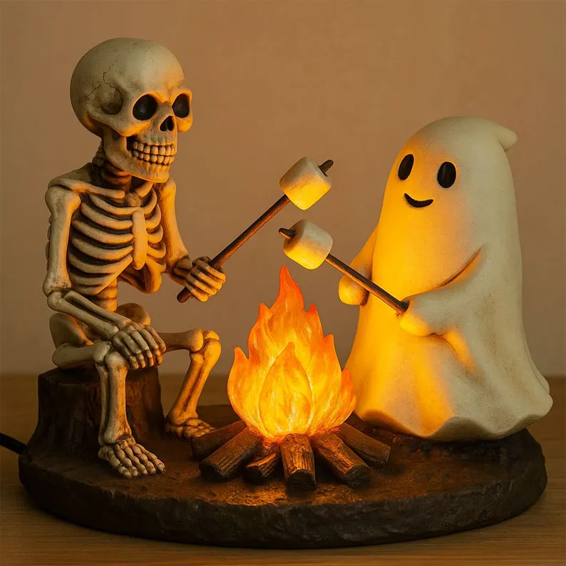 Skeleton and Ghost Bonfire Night Lamp