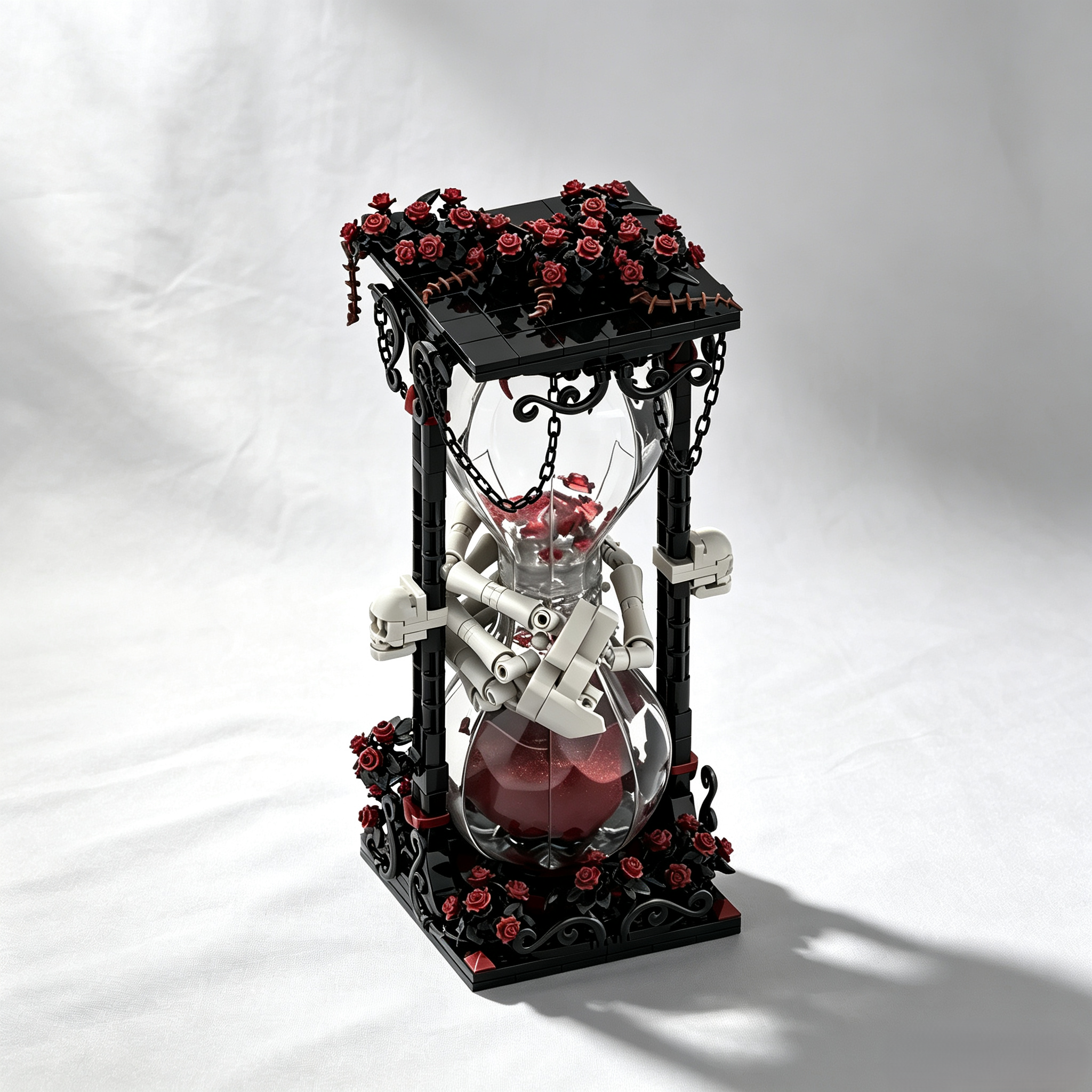 Gothic Skeleton Hourglass Building Block Set