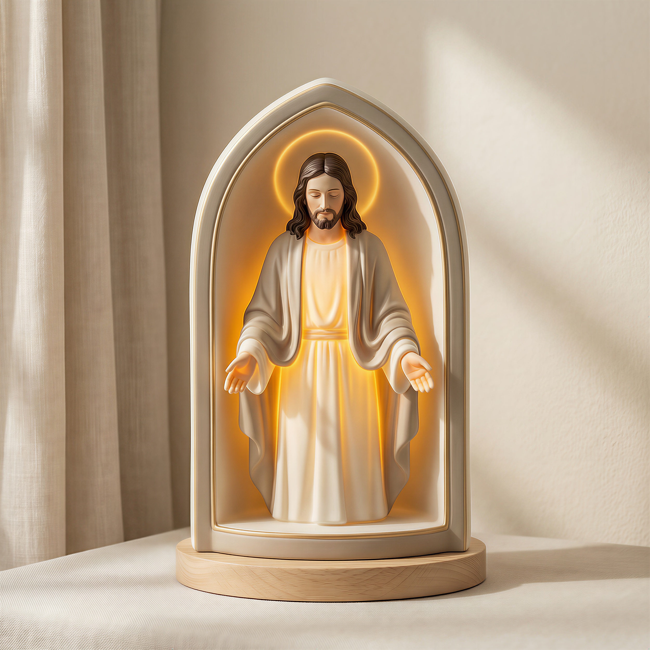 Handmade Resin Jesus Blessing Night Light✨– A Gentle Glow of Faith & Protection(𝐋𝐮𝐜𝐚𝐬 𝐇𝐚𝐥𝐞 𝐇𝐚𝐧𝐝𝐦𝐚𝐝𝐞®)