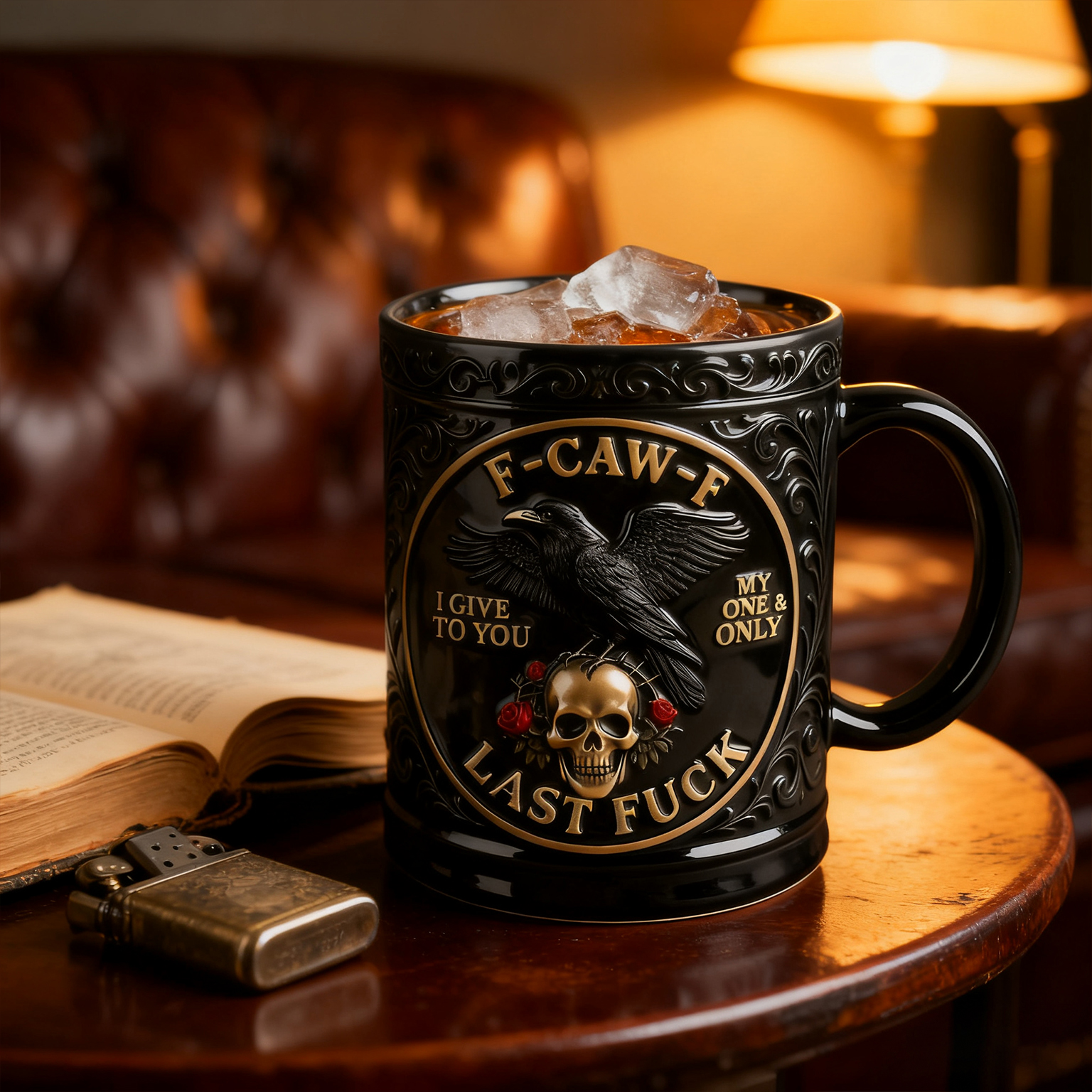 🖤“My One & Only Last F***” Black & Gold Raven Mug(𝐋𝐮𝐜𝐚𝐬 𝐇𝐚𝐥𝐞 𝐇𝐚𝐧𝐝𝐦𝐚𝐝𝐞®)