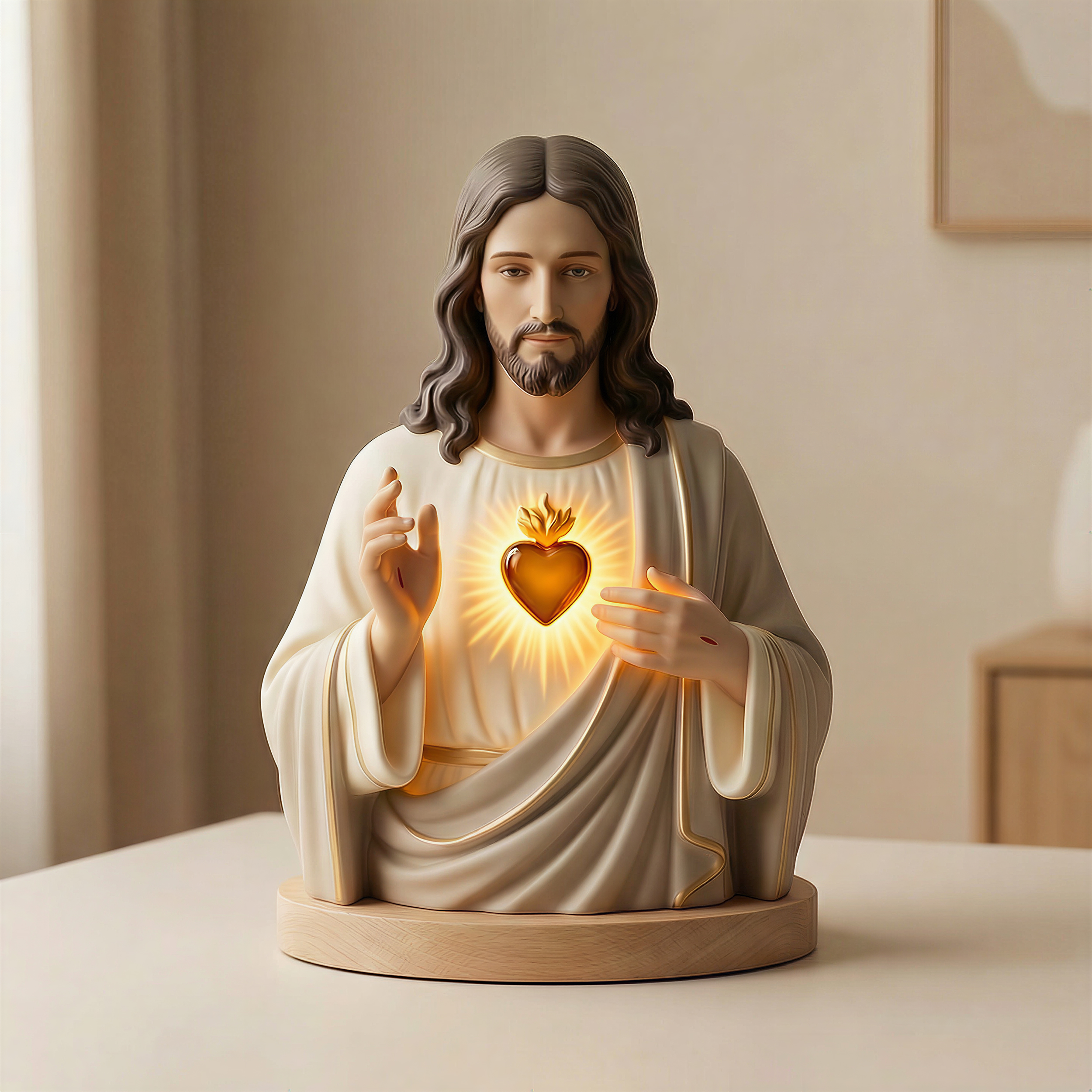 Handmade Resin Sacred Heart Jesus Night Light✨ – A Radiant Symbol of Faith & Protection(𝐋𝐮𝐜𝐚𝐬 𝐇𝐚𝐥𝐞 𝐇𝐚𝐧𝐝𝐦𝐚𝐝𝐞®)