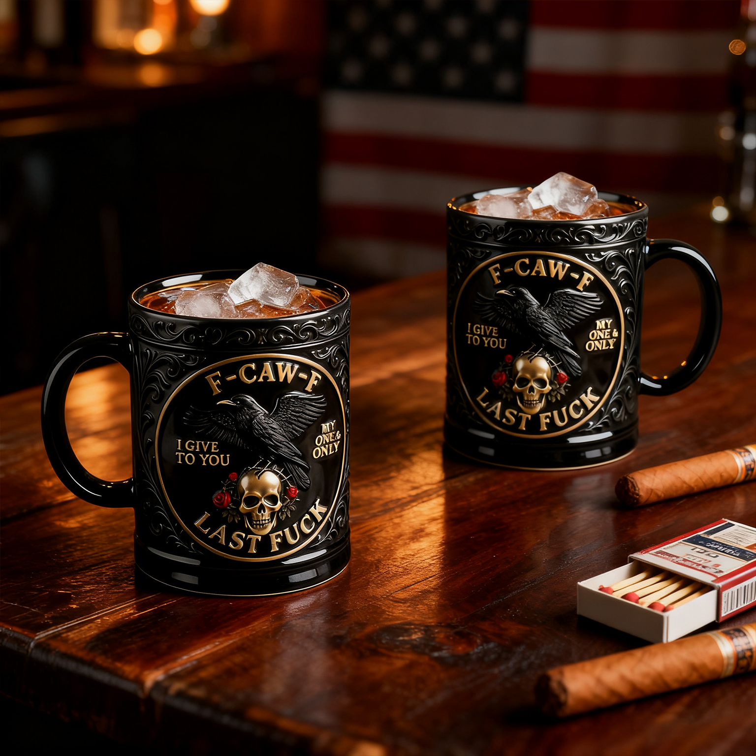 🖤“My One & Only Last F***” Black & Gold Raven Mug(𝐋𝐮𝐜𝐚𝐬 𝐇𝐚𝐥𝐞 𝐇𝐚𝐧𝐝𝐦𝐚𝐝𝐞®)