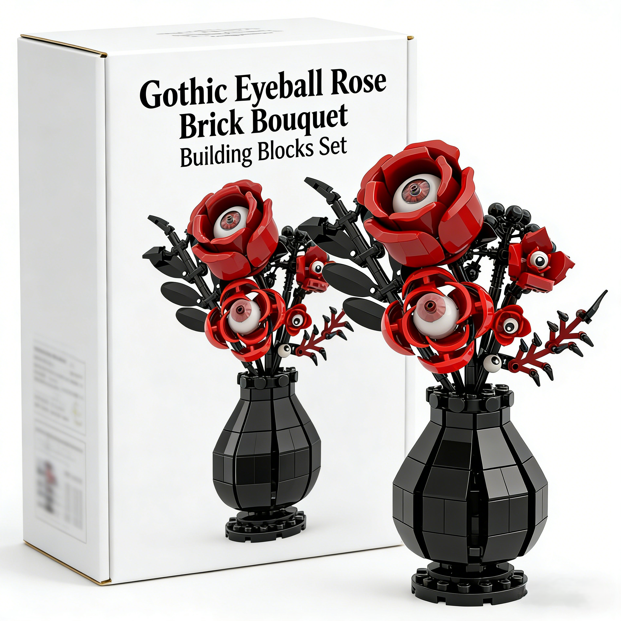 Gothic Eyeball Rose Brick Bouquet Building Blocks Set