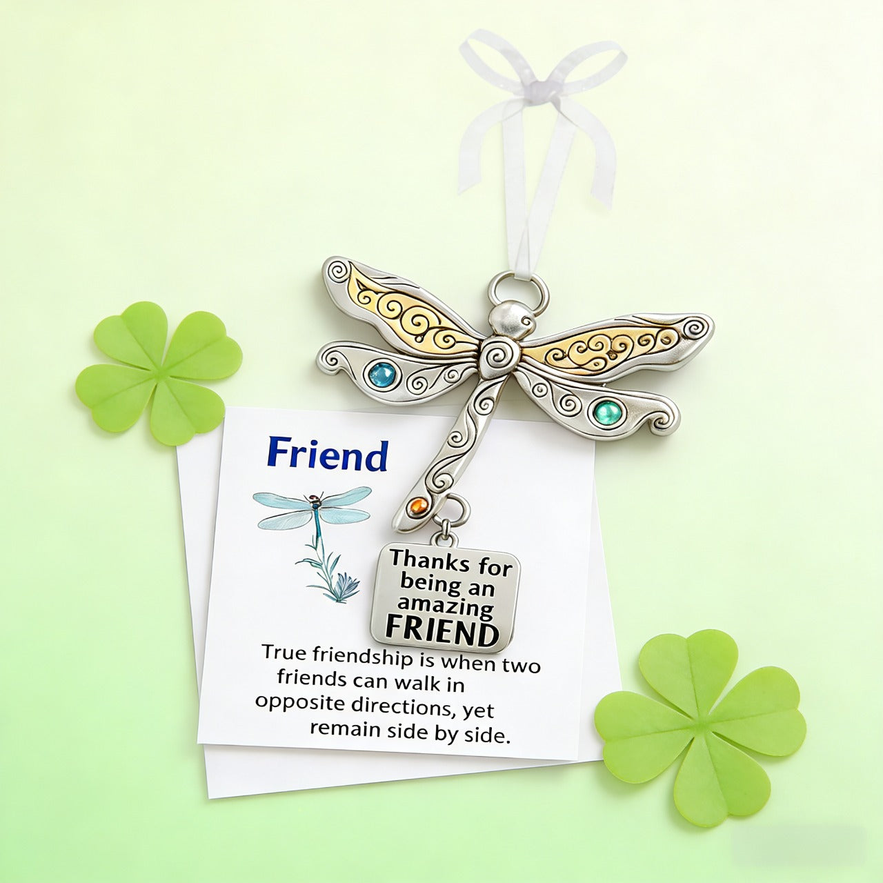 🔥Last Day 50% OFF-Friendship Dragonfly Ornament With Sentimental Quote -🌟 Gift for Best Friends