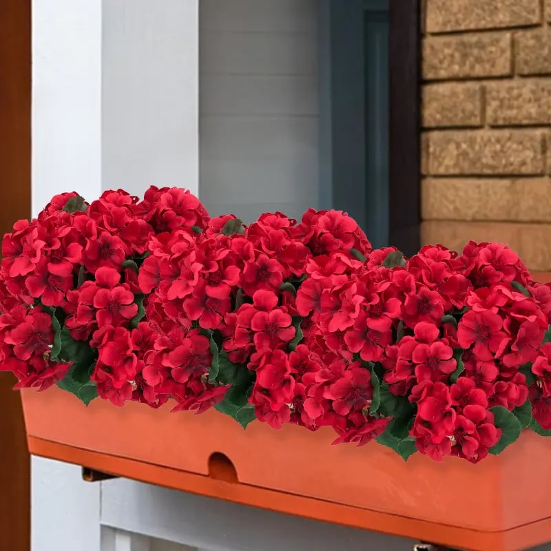 🌸 LAST DAY 50%OFF🌸 Bundles Artificial Geranium Flowers For Outdoors Geranium Flowers Outdoor Artificial Flowers UV Resistant Garden Plants Faux Flowers For Home Kitchen Table Centerpieces