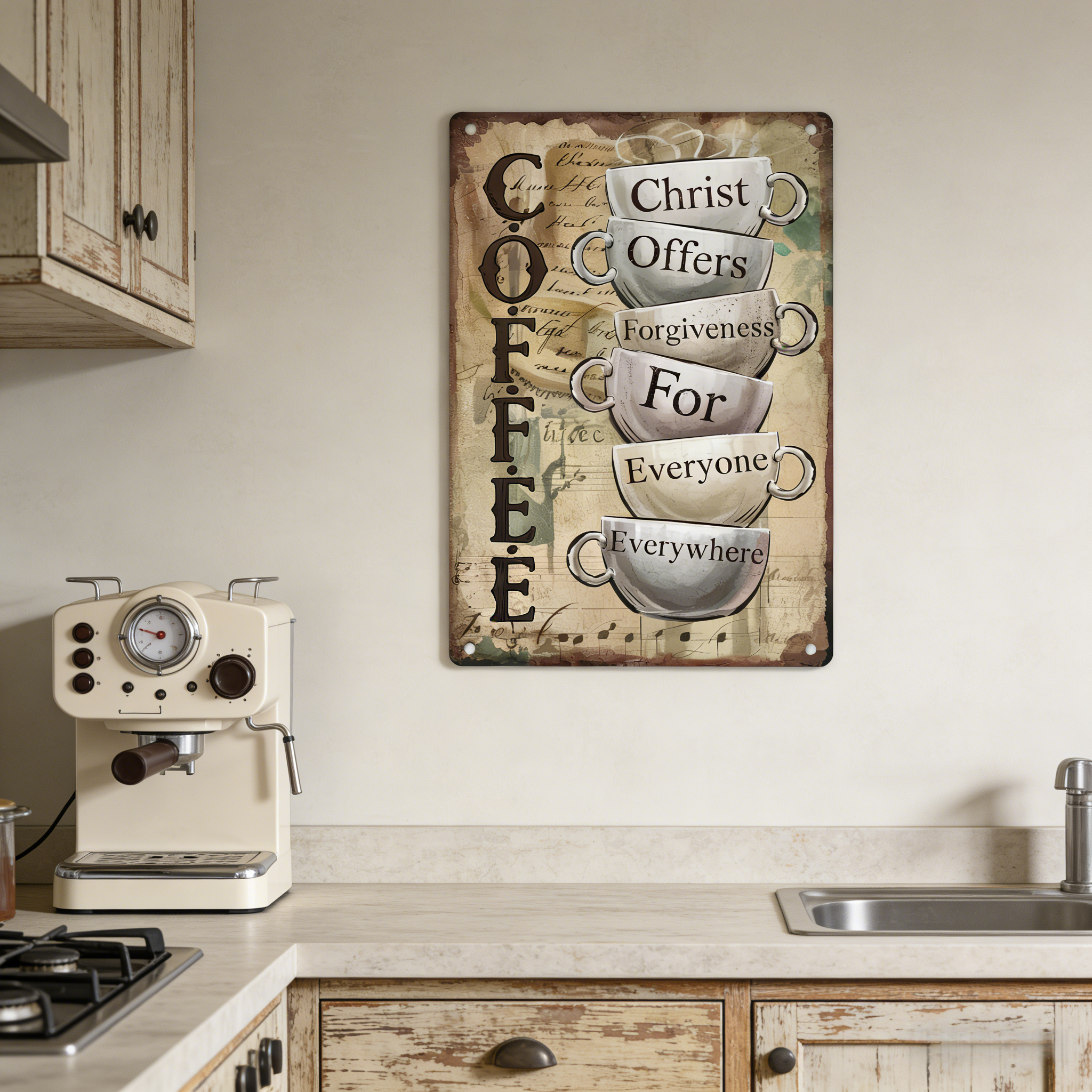 Christ Offers Forgiveness for Everyone 12x8 Metal Sign