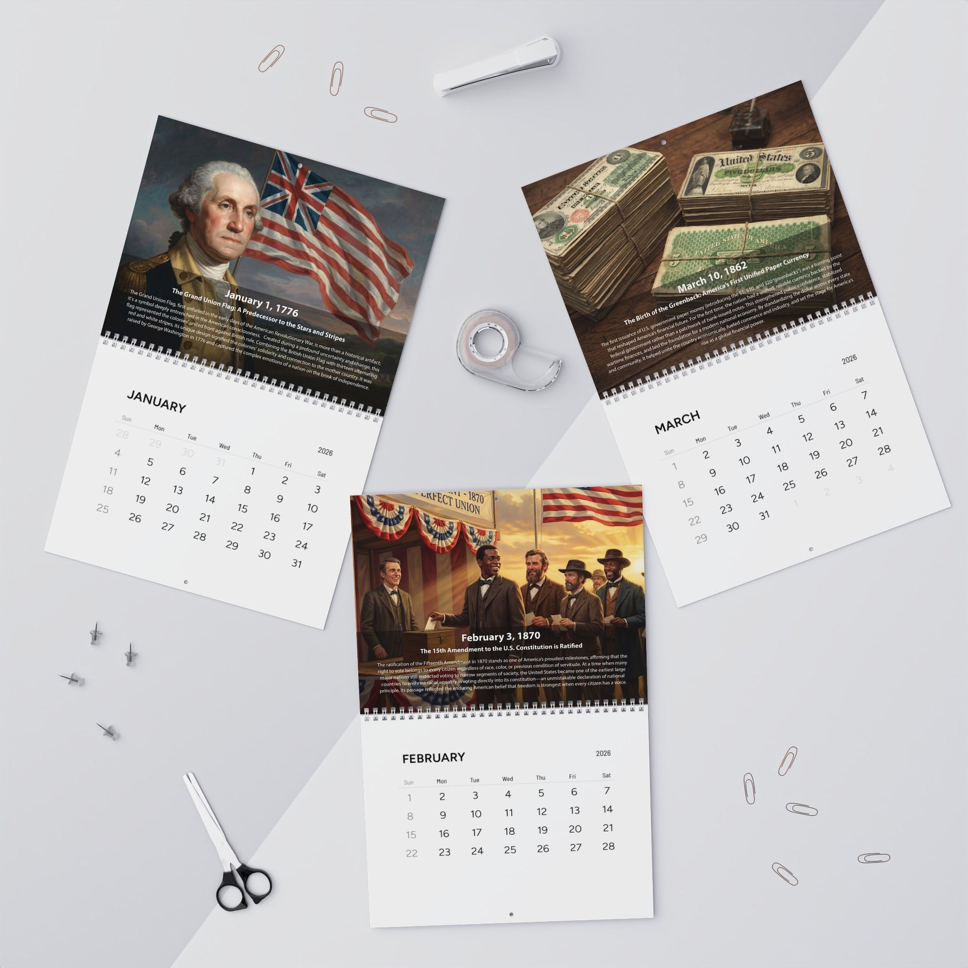 🔥Limited Edition, Only 100 Sets Left! -America's 250th Anniversary 2026 Calendar
