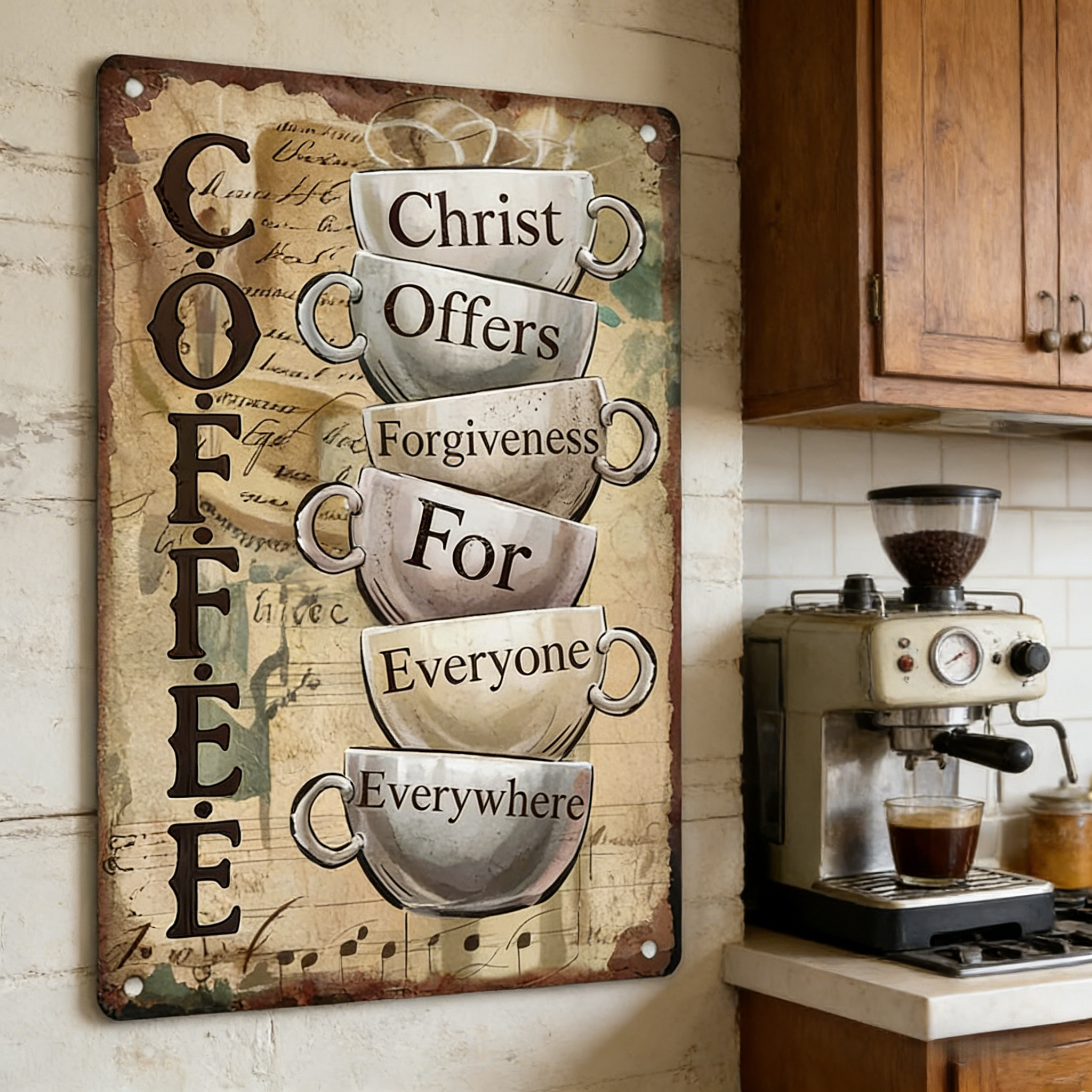 Christ Offers Forgiveness for Everyone 12x8 Metal Sign